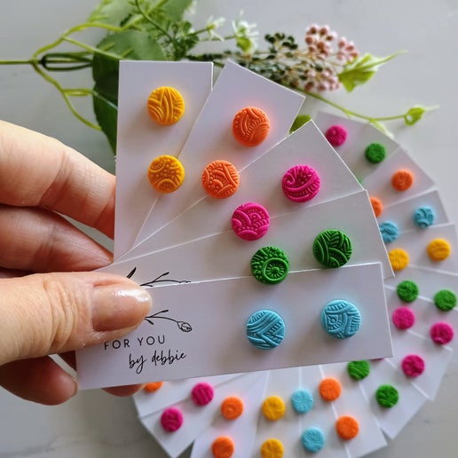 swirly textured studs