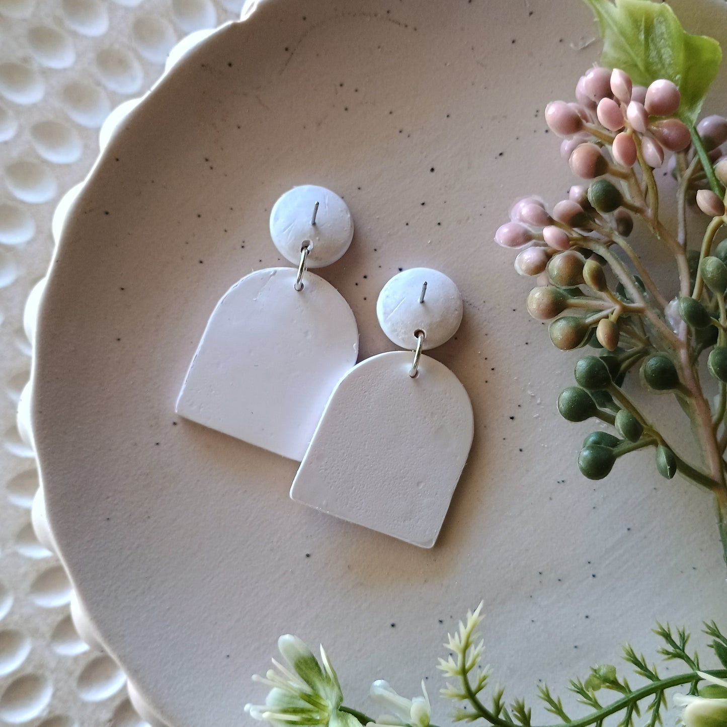 Danae dangles -white hearts