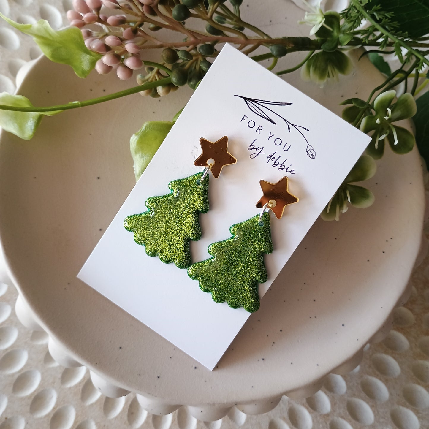 Christmas tree glitter dangle