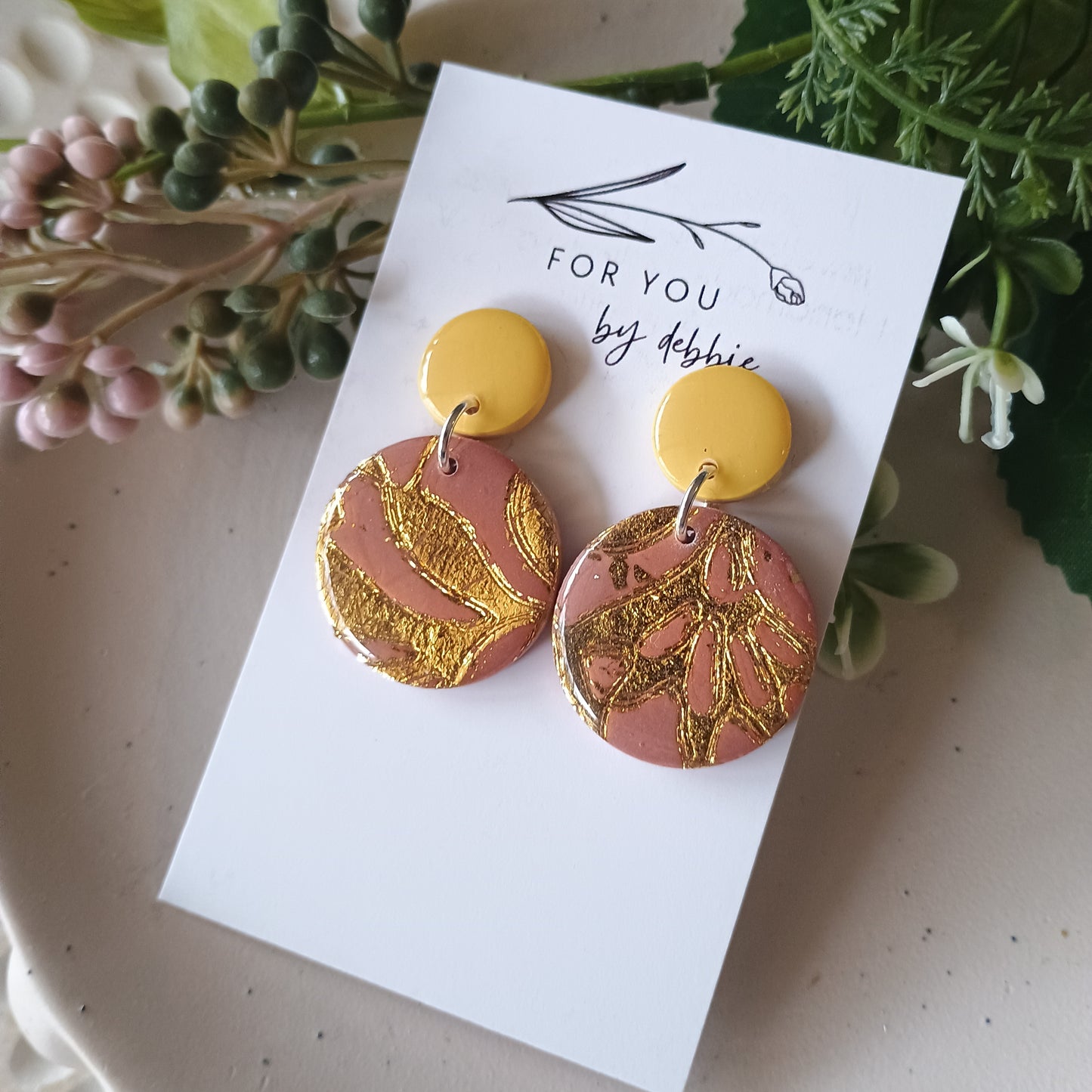 Bree dangles sale- Rose, yellow and gold
