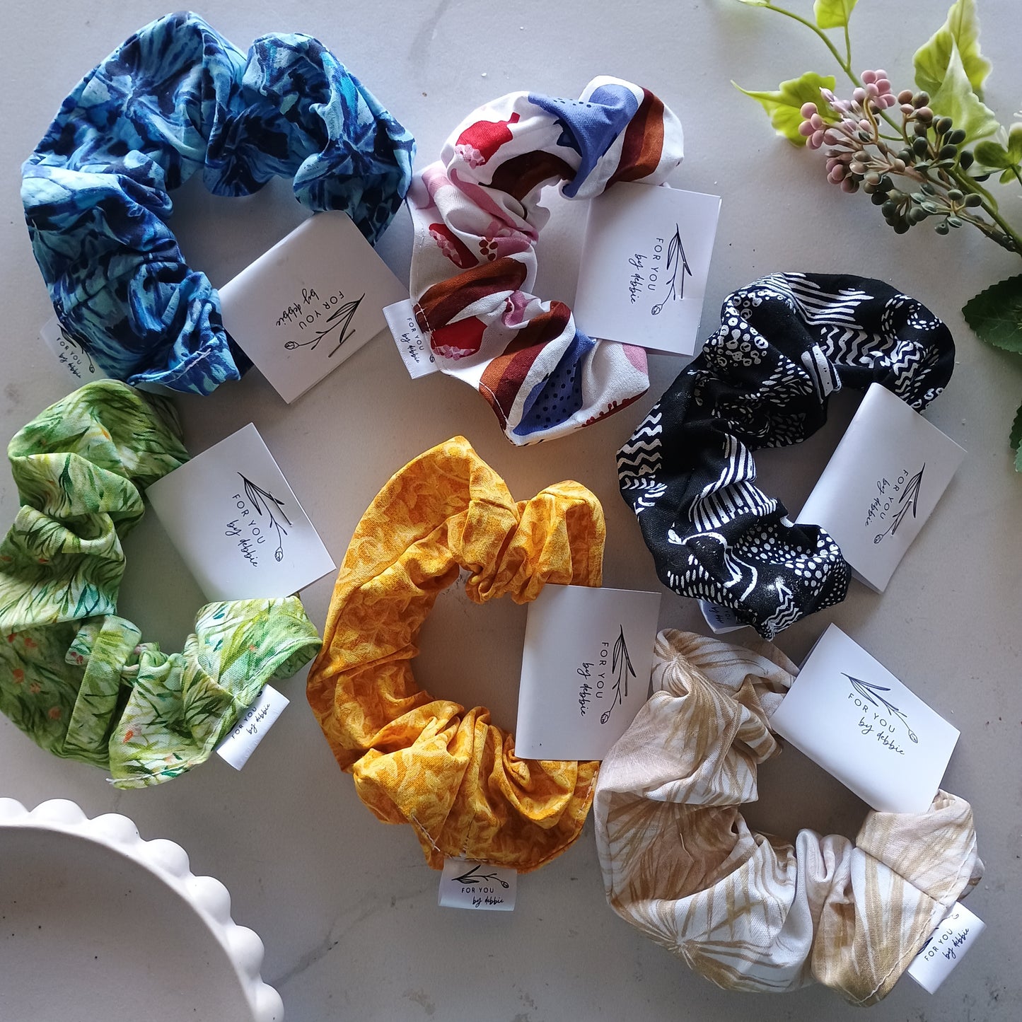 Hair scrunchies- assorted colours