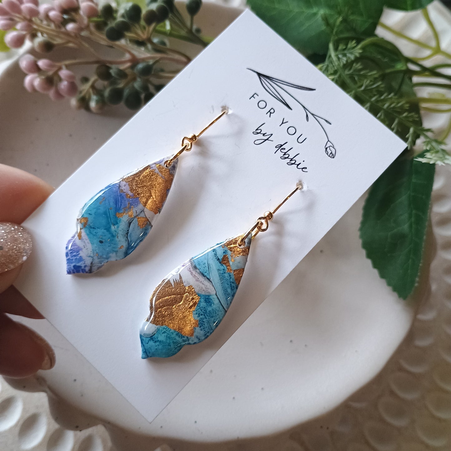 Roma dangles sale - watercolour swirls
