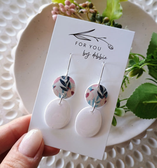 Lori dangles -peach tree print