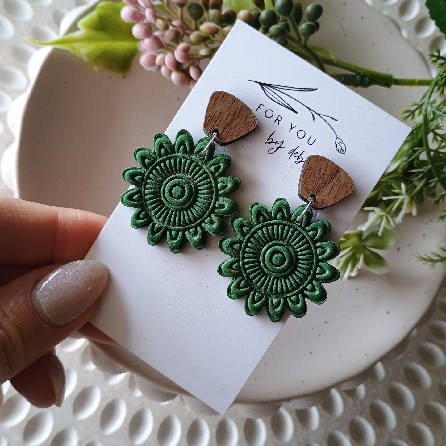 Mandy dangles- forest green