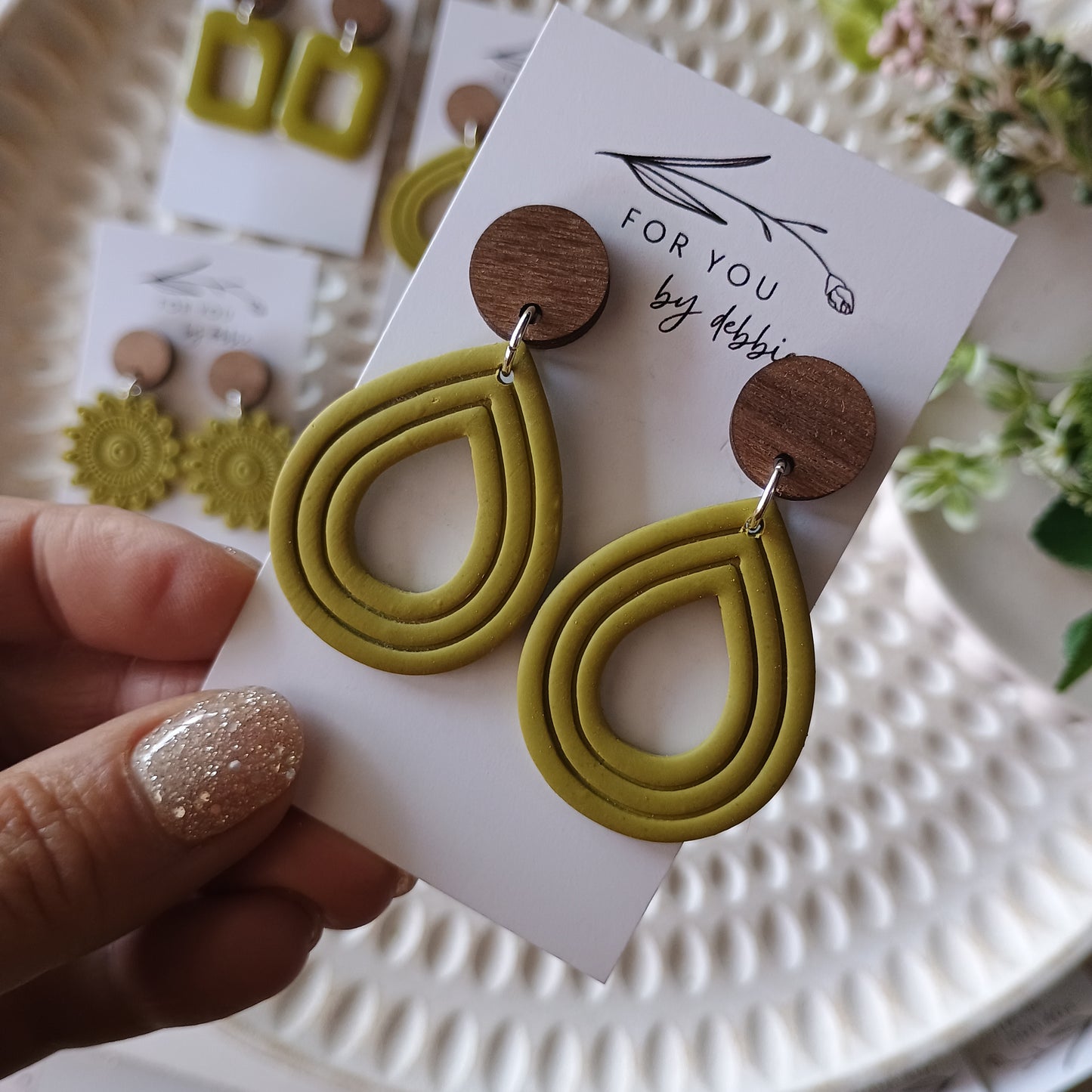 Emmy earrings- olive