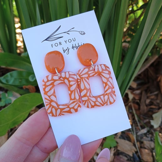 Mia dangles - painted orange