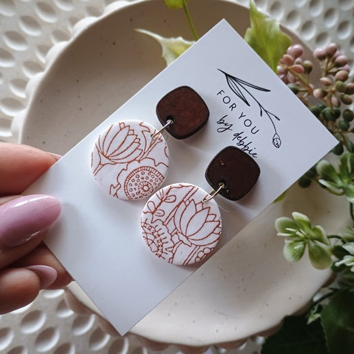 Bree dangles-painted white wood