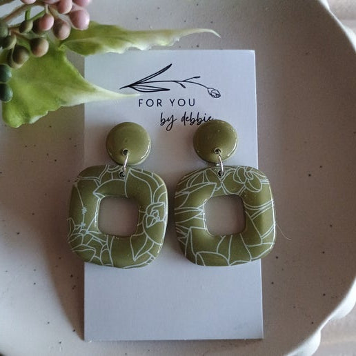 Tanya dangle-cool olive green
