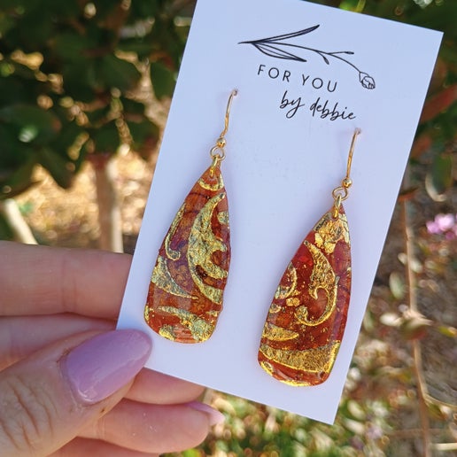 Cassie dangles- amber and gold