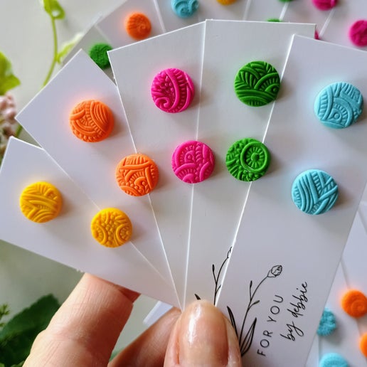swirly textured studs