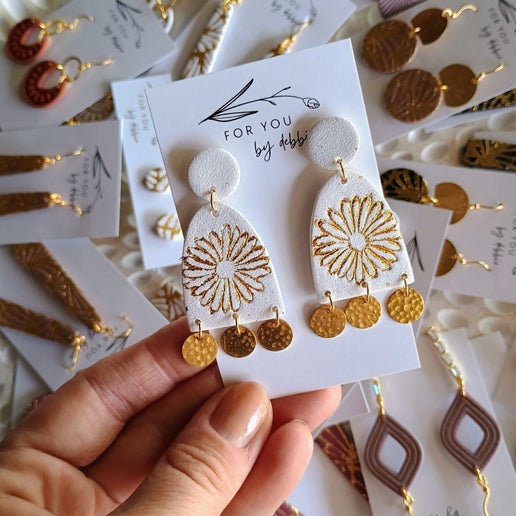 Danae dangles -foiled flower charms