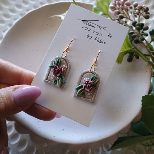 forever flowers dangle - neutral rose