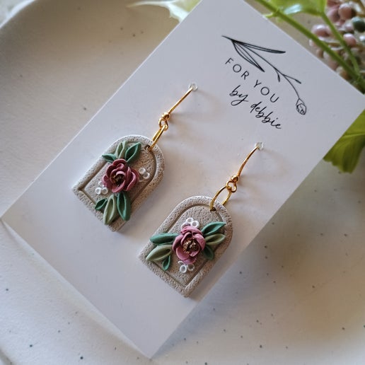forever flowers dangle - neutral rose