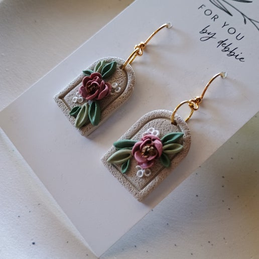 forever flowers dangle - neutral rose