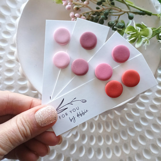 Large studs - pink and red