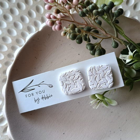 Kelly studs -white