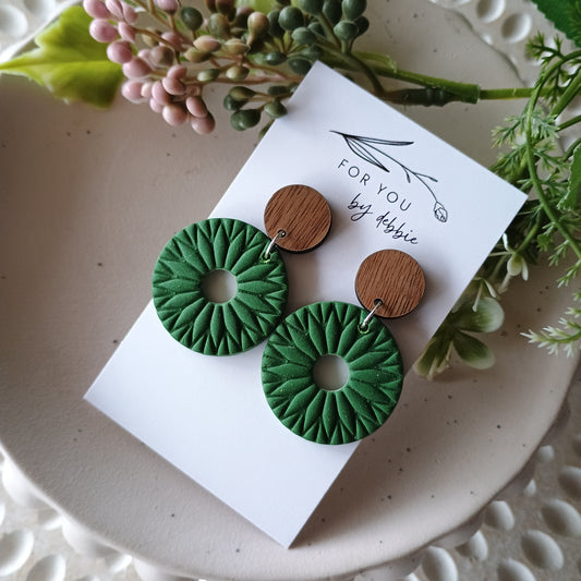 Kate dangles - Forest green and wood