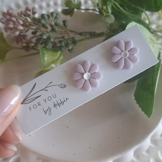 Flora studs - light purple