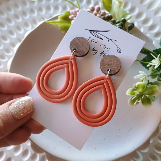 Emmy earrings- cinnamon and wood