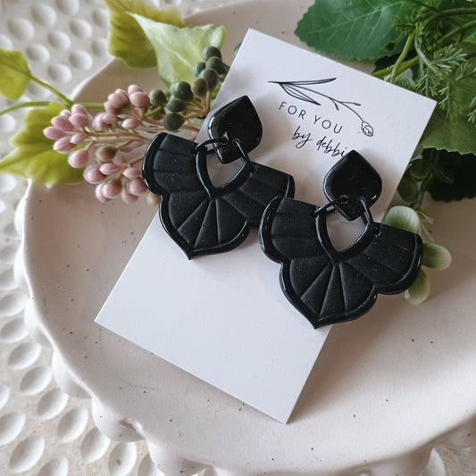 Sale dangles- black art deco fan