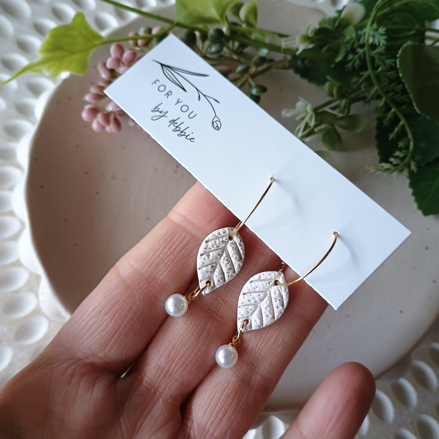 Lana hoop dangle- cream
