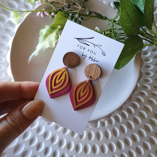 Diana dangles - red and wood