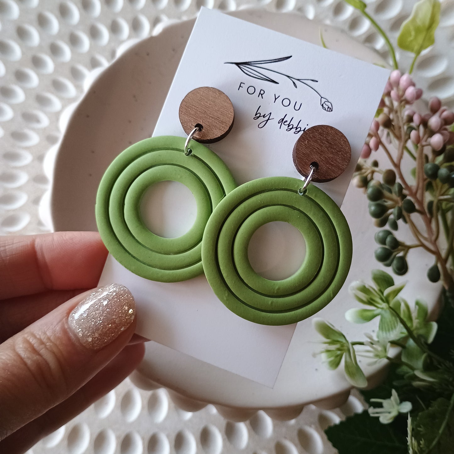 Olivia dangles- green