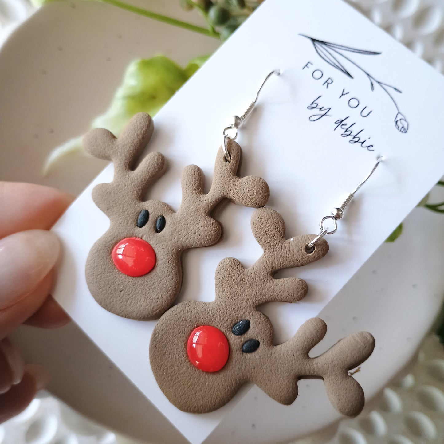Christmas red nose reindeer dangle