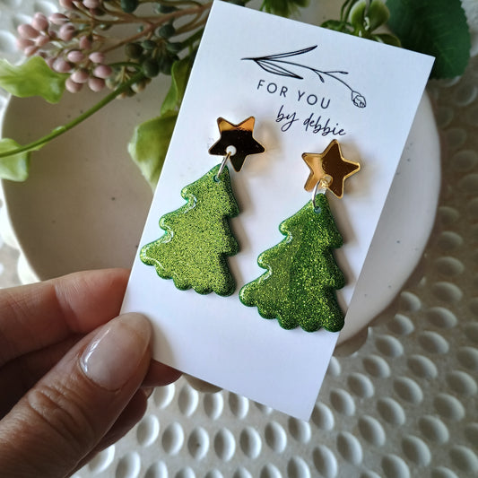 Christmas tree glitter dangle