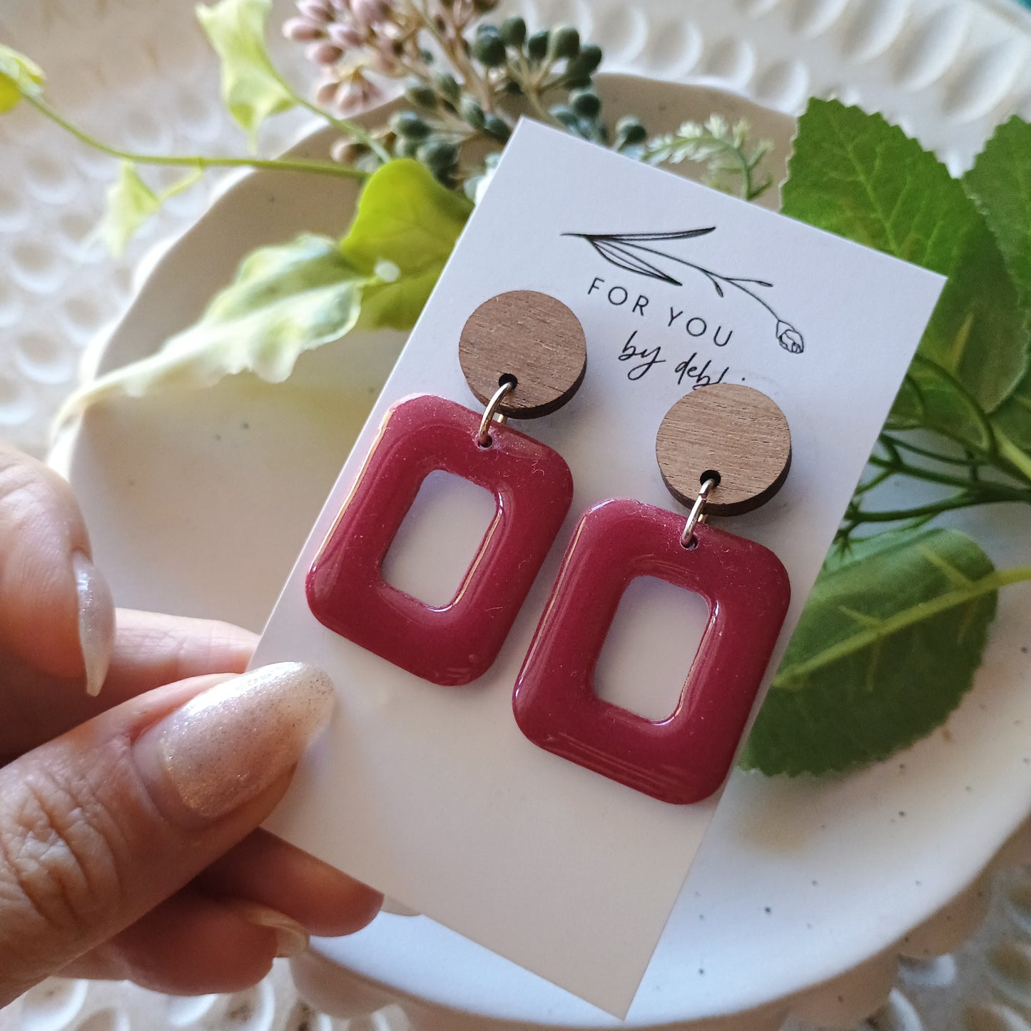 Mia dangles - red resin