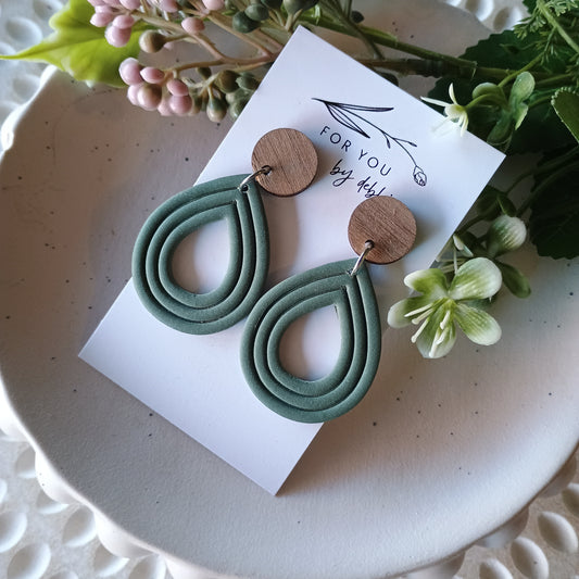 Emmy earrings- Olive Green