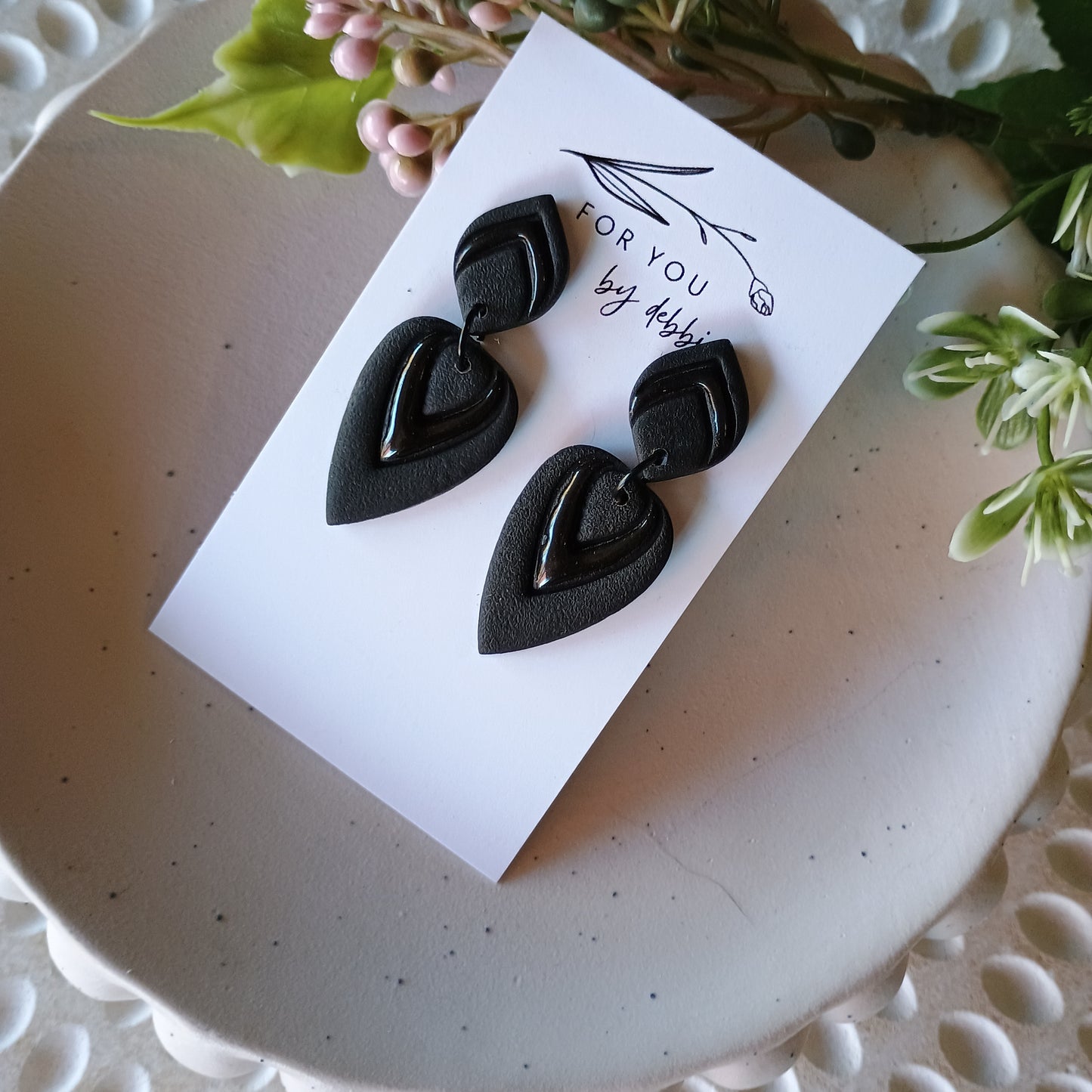 Wendy dangles-  black and resin