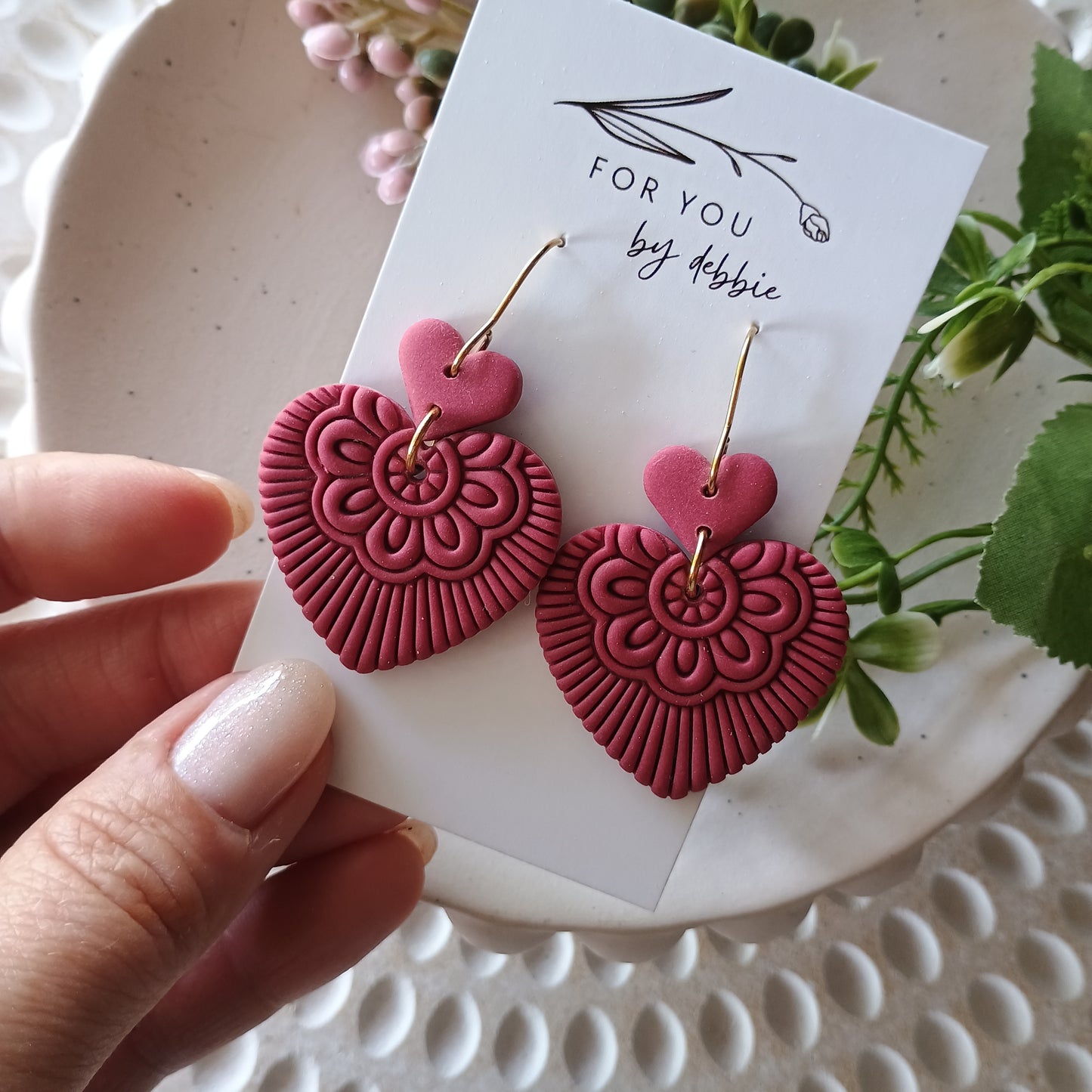 Missy dangles -Shiraz red heart