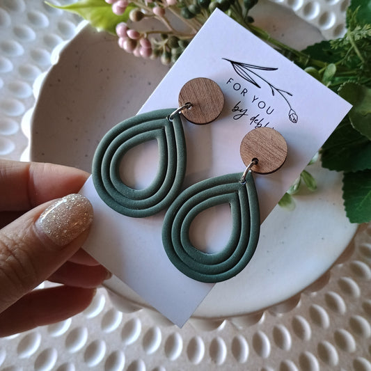 Emmy earrings- Olive Green