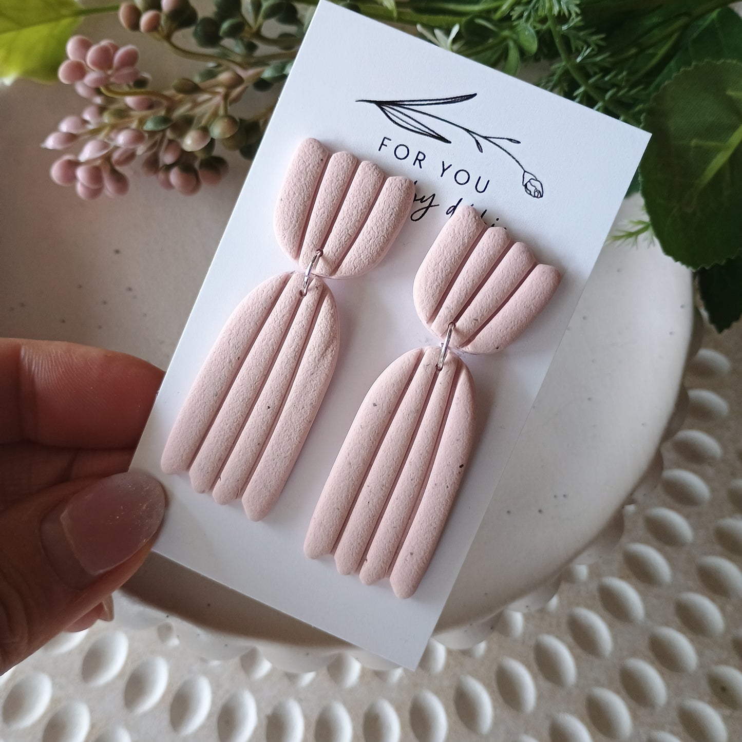 Gina dangle- pink pastel