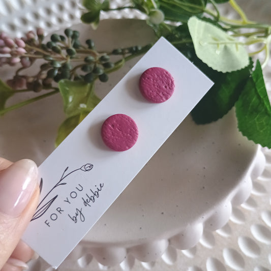 Large studs - texture burgundy