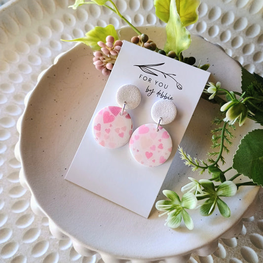 Bree dangles -white hearts