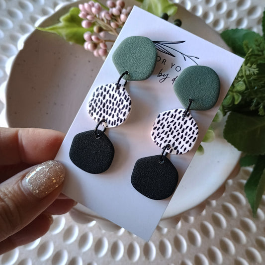Sofia dangles- green and black