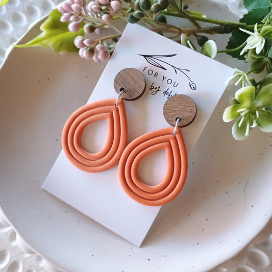 Emmy earrings- cinnamon and wood