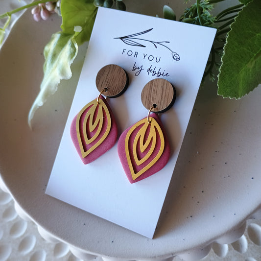 Diana dangles - red and wood