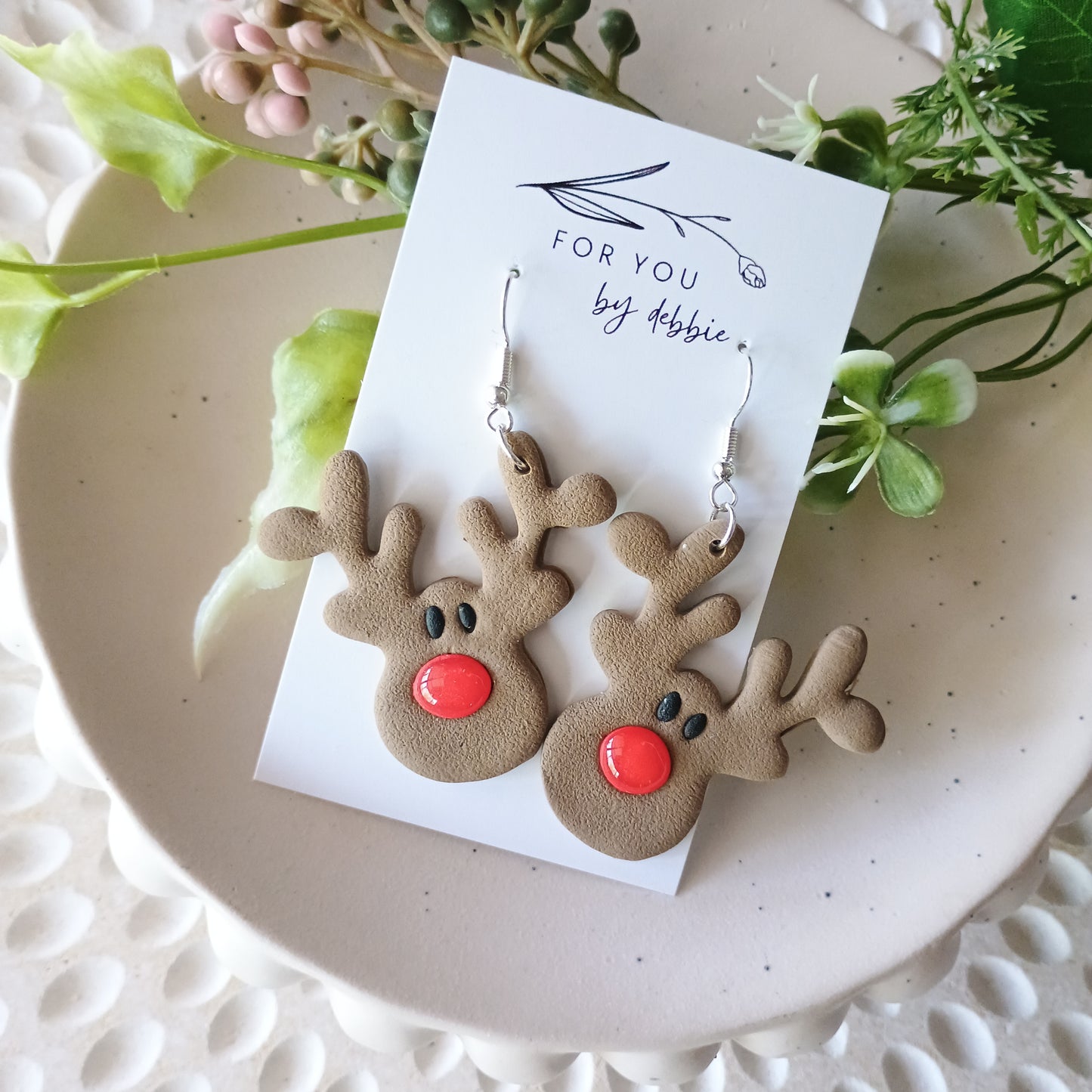 Christmas red nose reindeer dangle
