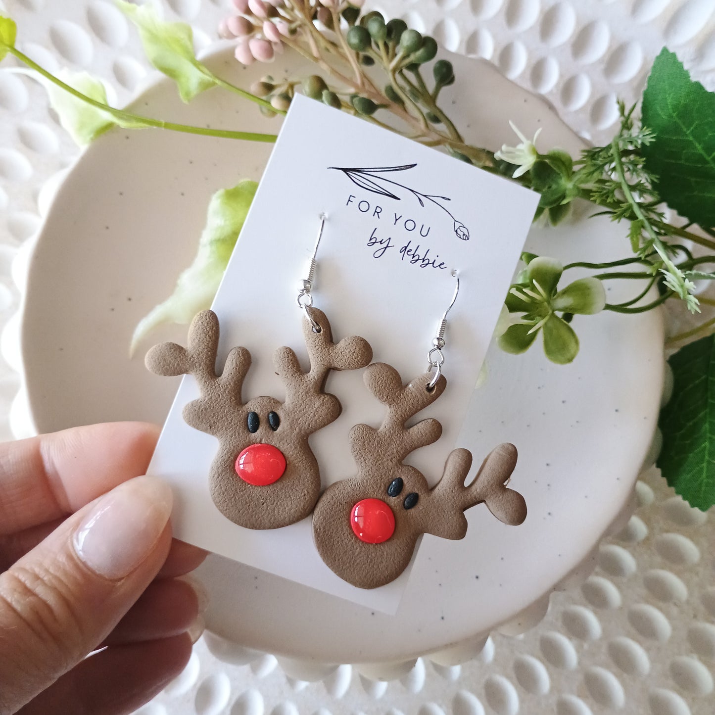 Christmas red nose reindeer dangle