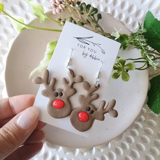 Christmas red nose reindeer dangle