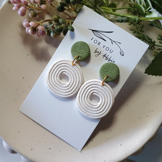Shirley dangles- Green and White