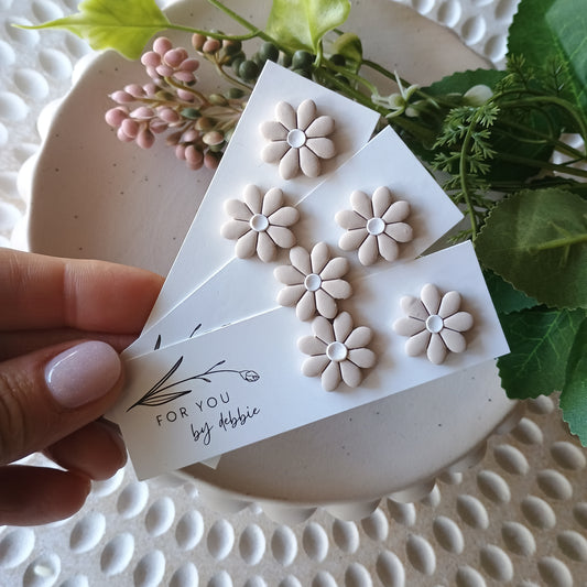 Flora studs - beige