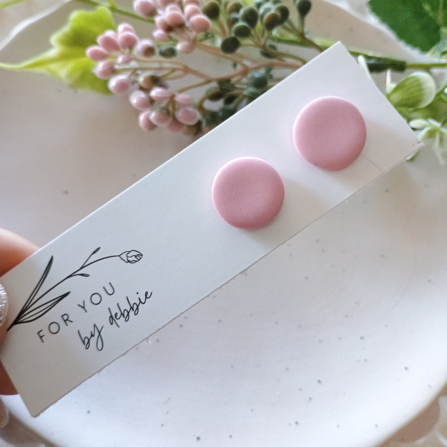 Large studs - pink and red
