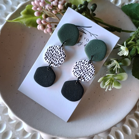 Sofia dangles- green and black