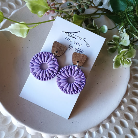 Kate dangles - purple and wood