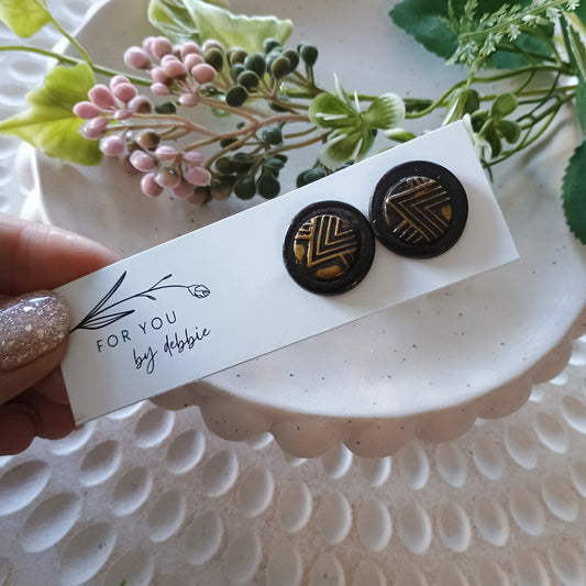 XL circle studs - raised metallic