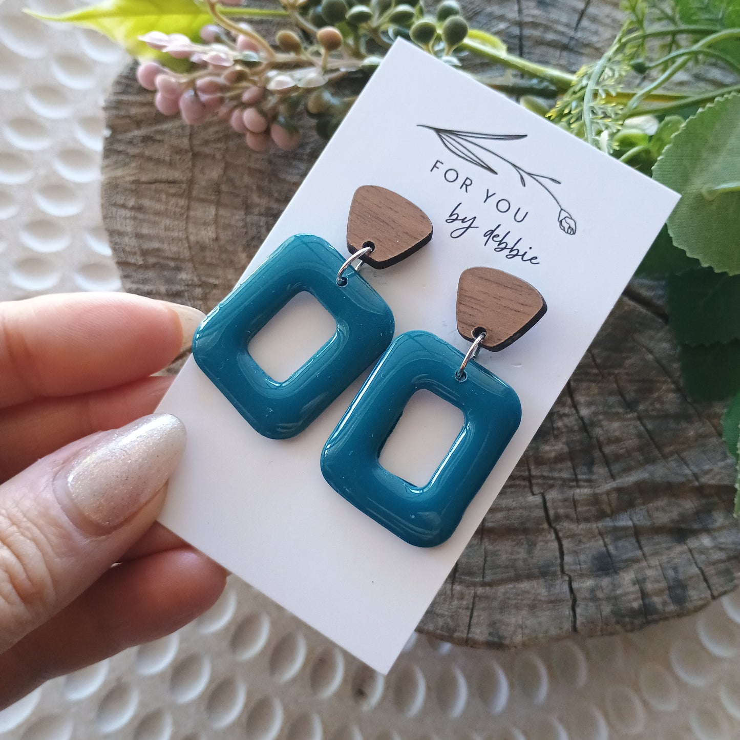 Mia dangles - blue resin